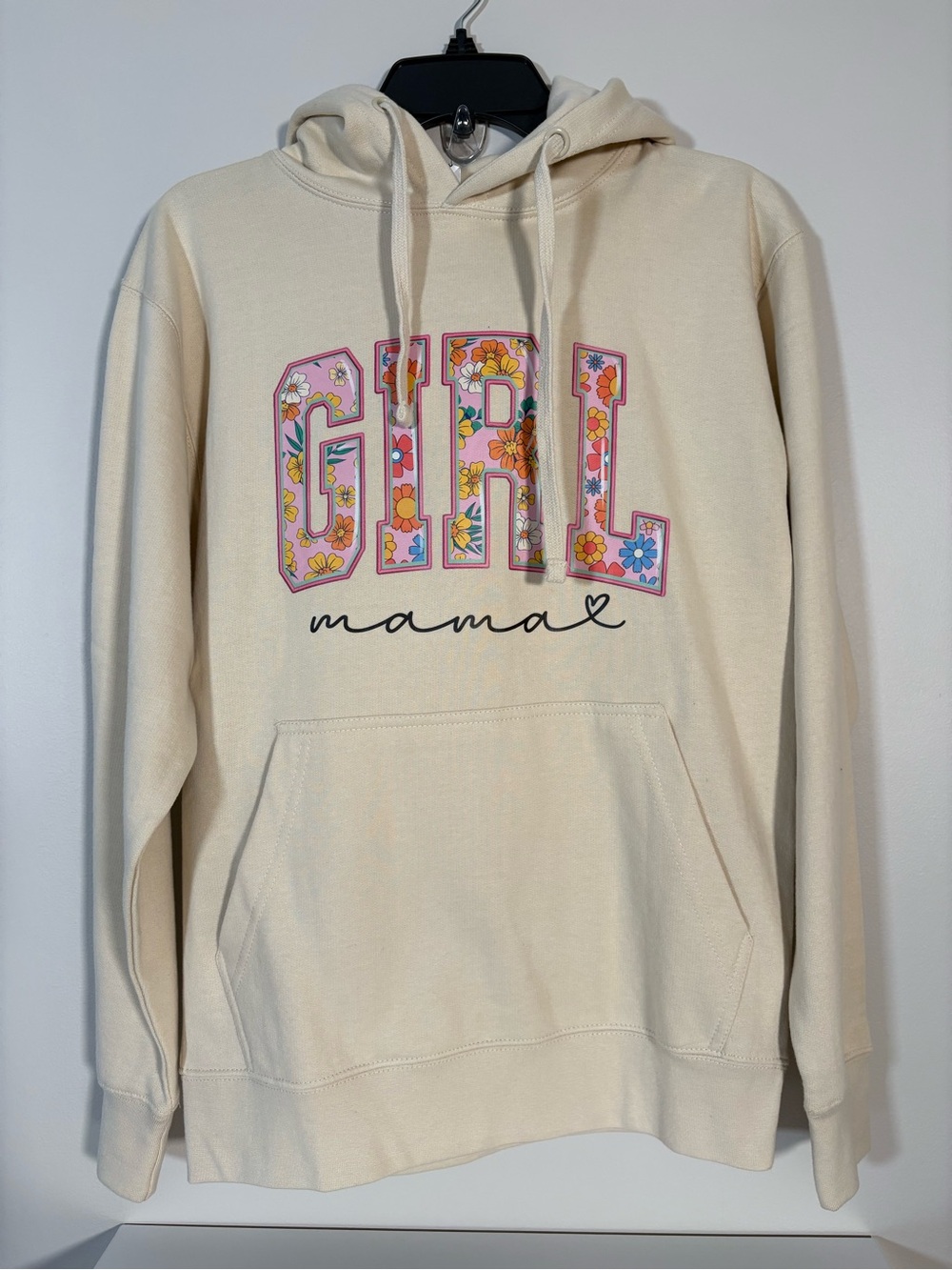 Cream Floral 'GRL mama' Pullover Hoodie